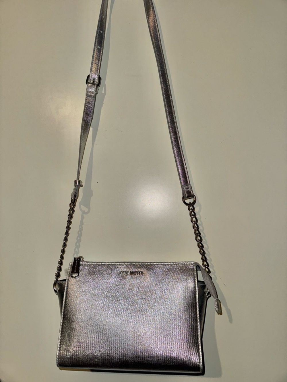 Steve Madden Metallic Silver Crossbody Bag